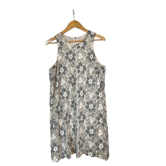 Rachel Roy Women's Floral Lace Sleeveless Shift Mini Dress Size XL Cream Gray - Picture 2 of 9